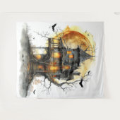 Moonlit Manor Halloween Wandkleed (Voorkant (horizontaal))