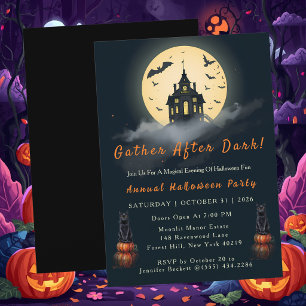 Moonlit Manor Verzamel na donker Halloween Kaart
