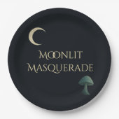 Moonlit Masquerade Elegant Halloween Papieren Bordje (Voorkant)
