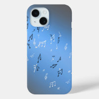 Moonlit Melody: Elegant Musical Notes iPhone-hoesj