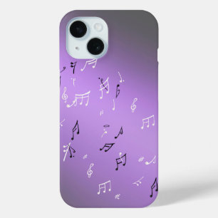 Moonlit Melody: Elegant Musical Notes iPhone-hoesj
