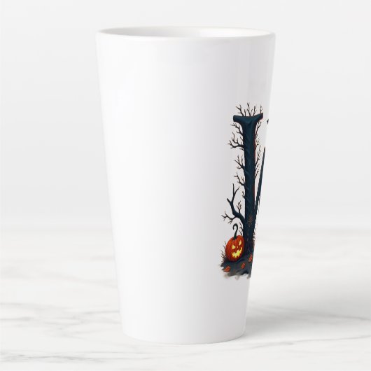 Moonlit Monogram W Latte Mok (Voorkant)