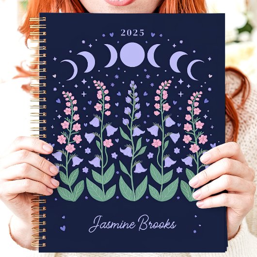 Moonlit Moon Phase Garden 2025 Nom personnalisé