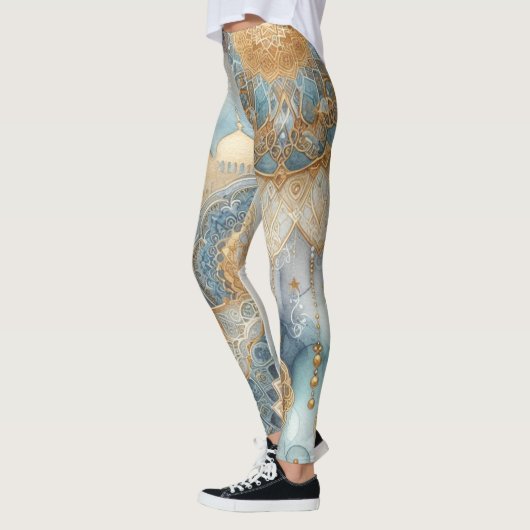 Moonlit Moskee Sereniteit voor Ramadan Leggings (Links)