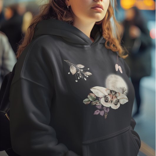 Moonlit Moth Graphic Grote Maat T-shirt