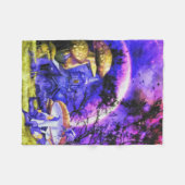 Moonlit Night Gnome Sitting under Toadstool Fleece Deken (Voorkant (Horizontaal))