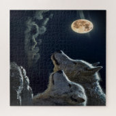 Moonlit Night Wolf Couple Legpuzzel (Horizontaal)