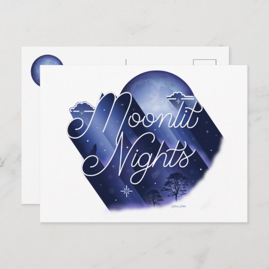 Moonlit Nights/Briefkaart Feestdagenkaart (Voorkant / Achterkant)
