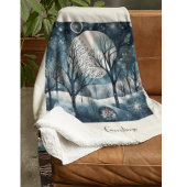 Moonlit Nordic Forest, aanpasbaar Fleece Deken