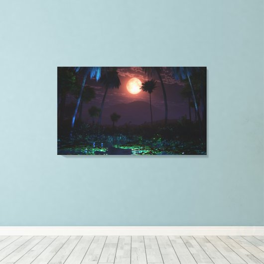 Moonlit Oasis (Illume) verpakt Canvas (Insitu (Houten vloer))