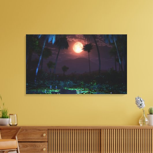 Moonlit Oasis (Illume) verpakt Canvas (Insitu (Woonkamer))