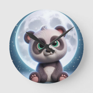 Moonlit Panda Dreams Ronde Klok