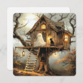 Moonlit Perch – Ghost & Cat in the Treehouse (Voorkant / Achterkant)