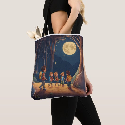 Moonlit Playtime Canvas tas (Dichtbij)