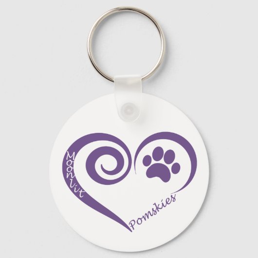 Moonlit Pomsky Keyring Sleutelhanger (Voorkant)