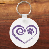 Moonlit Pomsky Keyring Sleutelhanger (Voorkant)