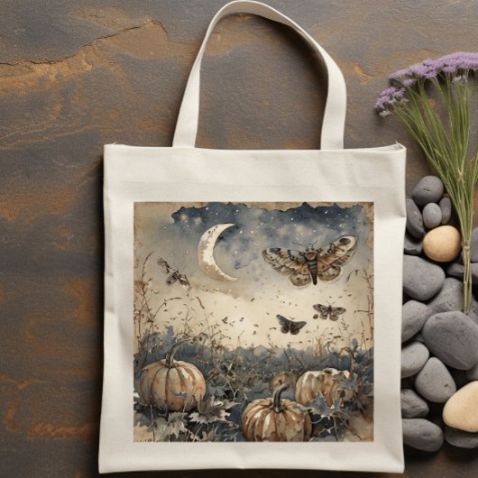 Moonlit Pumpkin Patch Canvas tas