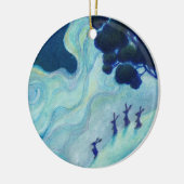 Moonlit Rabbits Keramisch Ornament (Links)