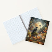 Moonlit Raven Magical Autumn Forest Notitieboek (Binnen)