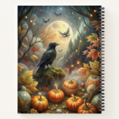 Moonlit Raven Magical Autumn Forest Notitieboek (Achterkant)