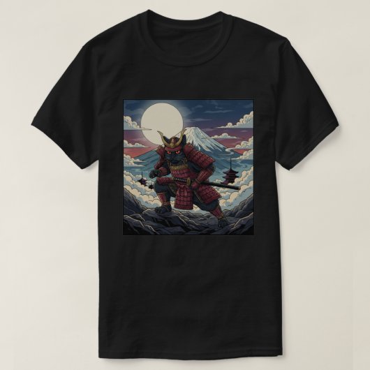Moonlit Red Samurai T-shirt (Design voorkant)