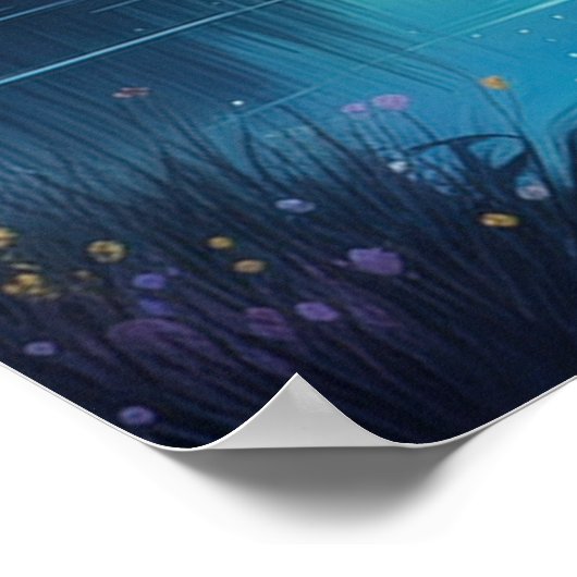 Moonlit Reverie, majestueuze boom Poster (Hoek)