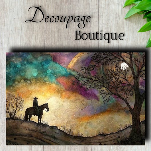 Moonlit Rider Decoupage Tissuepapier
