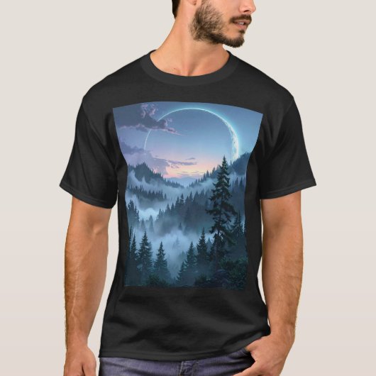 Moonlit Sanctuary: The Ethereal Forest T-shirt (Voorkant)
