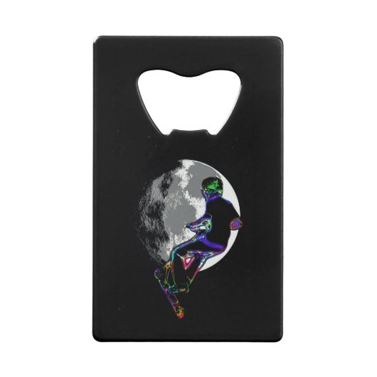 Moonlit Scooter Champ - Scooter Boy Artwork Kredietkaart Flessenopener (Voorkant)