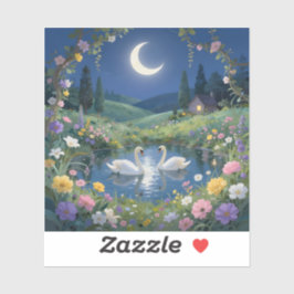 Moonlit Serenade - Square Vinyl Sticker