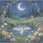 Moonlit Serenade - Square Vinyl Sticker (Voorkant)