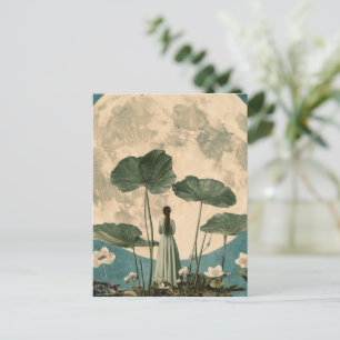 Moonlit Serenity – Lotus Scene Briefkaart