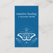 Moonlit Serenity: Omarm helende handen blauw Visitekaartje (Voorkant)