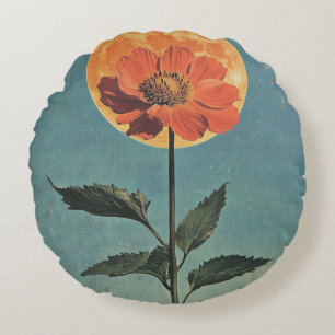Moonlit Sinaasappel Bloom - Boho Charm (2) Rond Kussen