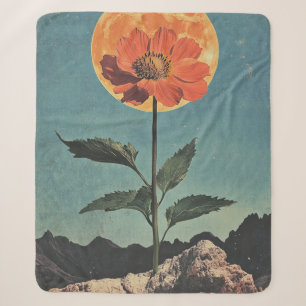 Moonlit Sinaasappel Bloom - Boho Charm (2) Sherpa Deken