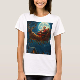 Moonlit Sleigh Ride: Santa’s Magical Journey T-shirt