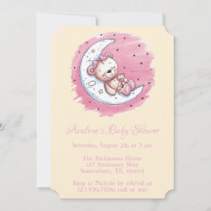 Moonlit Snuggles: het Dream Girl-Baby shower van e Kaart