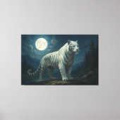 Moonlit Sovereign White Tiger | ManJiangHong Fine Canvas Afdruk (Voorkant)