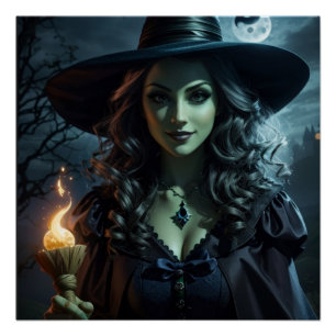 Moonlit Spellcaster Perfect Poster