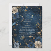 Moonlit Starflower Wedding Kaart (Voorkant)