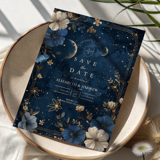 Moonlit Starflower Wedding Save The Date