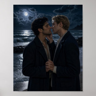 Moonlit Surrender | Gay Art Project Poster
