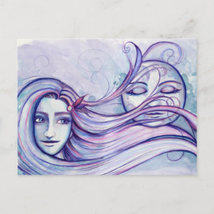 Moonlit Thoughts MoonChild Goddess Moon Child Briefkaart