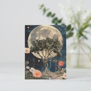 Moonlit Tree & Blossoms Briefkaart