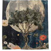 Moonlit Tree & Blossoms Douchegordijn (Voorkant)