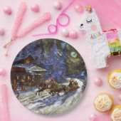 Moonlit Troika Ride Papieren Bordje (Feest)