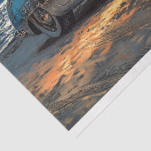 Moonlit Tropical Vintage Car Decoupage Tissuepapier (Detail)