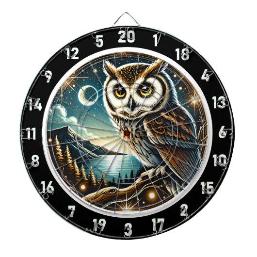 Moonlit Uil wijsheid ontwerp Dartbord (Voorkant)