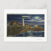 Moonlit Uitzicht van de hoofdvuurtoren van Portlan Briefkaart (Voorkant)
