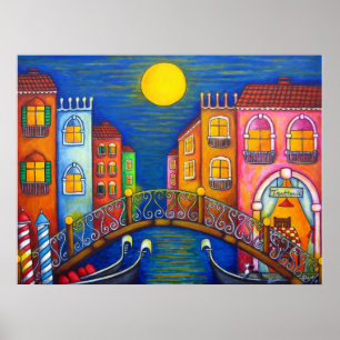 Moonlit Venice Print van Lisa Lorenz
